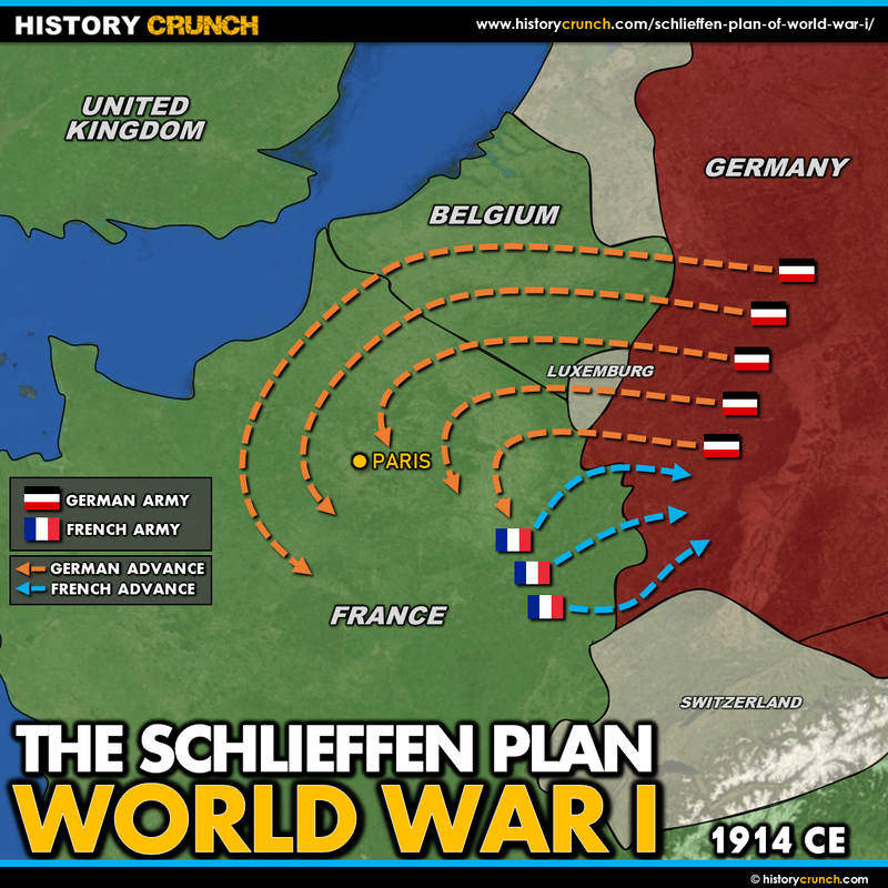 <p>French plan to invade Germany through Alsace-Lorraine</p>
