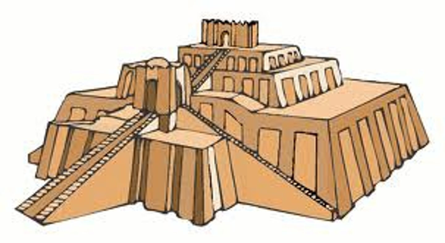 <p>Temples that rose on platforms, creating a stepped profile.</p>