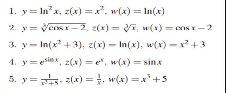 <p>f(x) = sin(x), g(x) = 3x + 6: </p><p class="is-empty is-editor-empty has-focus">•	h(x) = g(f(x)) = 3(sin(x)) + 6. </p><p class="is-empty is-editor-empty has-focus">•	k(x) = f(g(x)) = sin(3x + 6)</p><p class="is-empty is-editor-empty has-focus"></p>