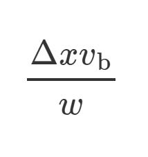 <p>change in x times v over w</p>