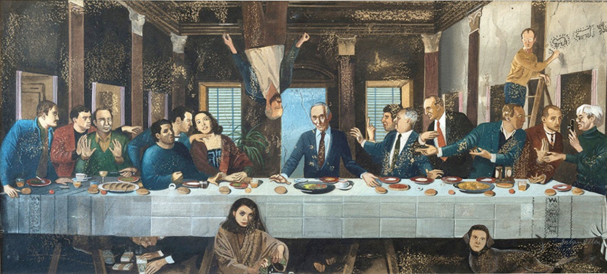 <p>A parody of The Last Supper, this artist depicts the key players of the 80s New York fine art market. </p>