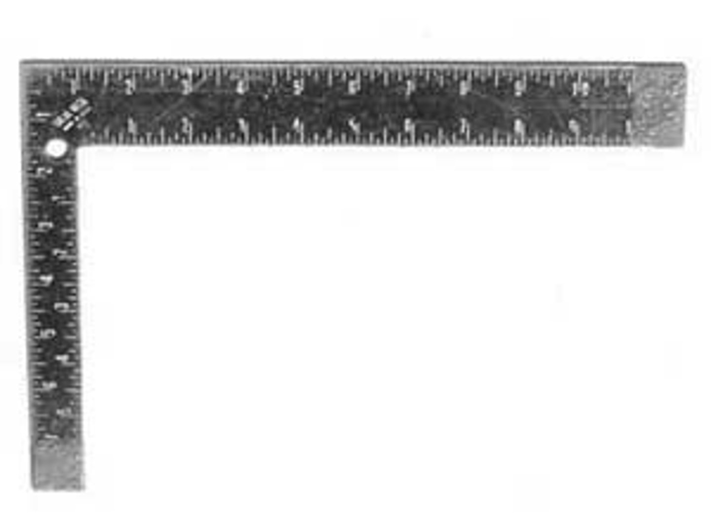 <p>a metal tool used to lay out right angles</p>