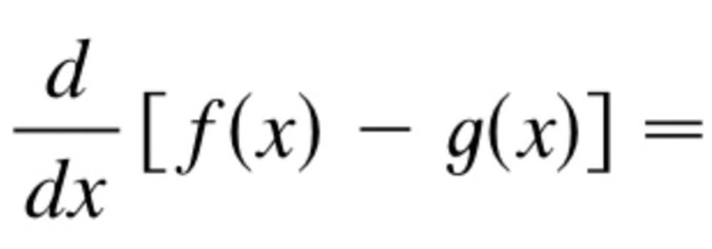 <p>derivative of the difference between two functions</p>