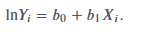 <p><span>the dependent variable is logarithmic but the independent variable is linear</span></p>