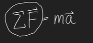 <p><strong>Sigma Force</strong> (net force)<strong> =( mass)(acceleration)</strong></p>