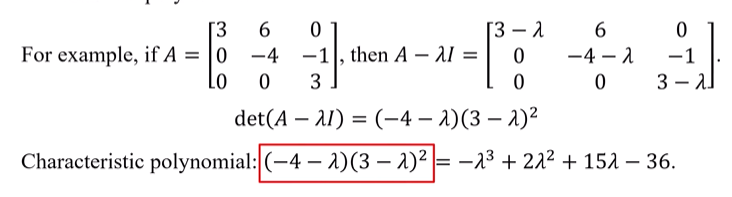<p>characteristic polynomial</p>