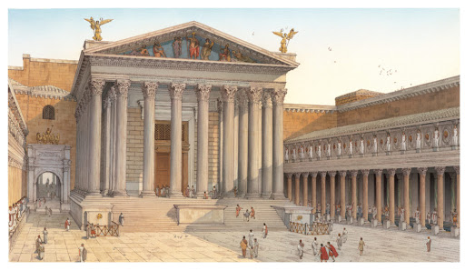 <p>title: Forum of Augustus with Temple of Mars Ultor</p><p>location: Rome, Italy</p><p>date: 25-2 BCE</p><p>details: built by Augustus for public purposes but reminds citizens of his power </p>