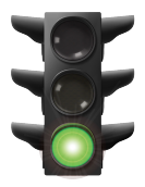 <p>Flashing green</p>