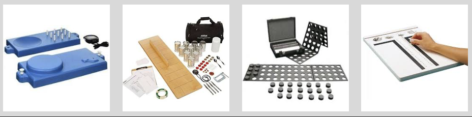 <p>Nine Hole Peg Test</p><p>Jebsen-Taylor Hand Function Test</p><p>Minnesota Rate of Manipulation Test</p><p>Purdue Pegboard Test</p><p>Box and Blocks</p>