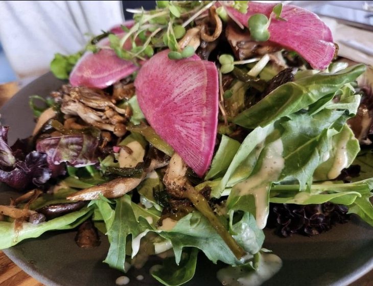<ol start="4"><li><p>Salads &amp; Soup: Wild Mushroom Salad $13</p></li></ol><p></p>