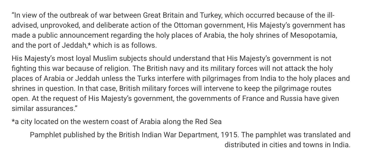<p>Which of the following best explains why the British government felt the need to distribute the pamphlet?</p>