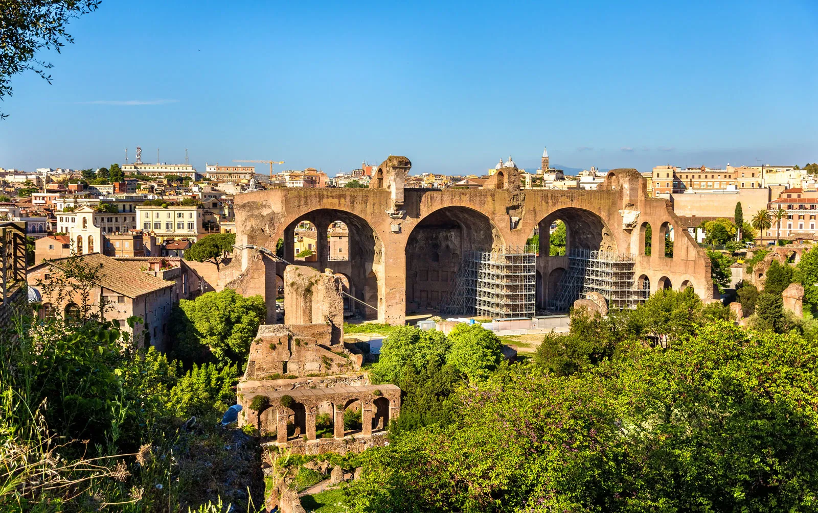 <p style="text-align: center"><span>Brick and concrete with marble and granite columns,&nbsp;115’ high,&nbsp;305-313 CE</span></p><p></p>