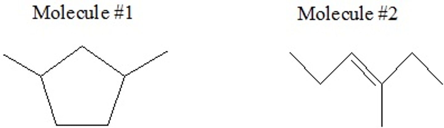 <p>Which of the following best describes how these molecules are related to each other? Choose the best answer.</p><p>A) Structural (constitutional) Isomers</p><p>B) Conformers</p><p>C) Geometric Isomers</p><p>D) None of these options</p>