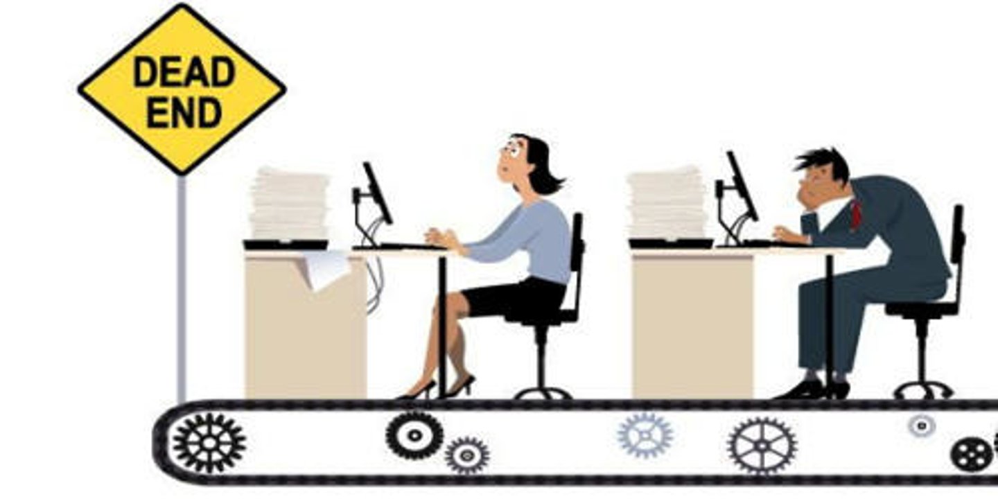 <p>(n) công việc không có cơ hội thăng tiến, triển vọng</p>