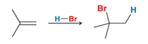 <p>Since Br is at the most substituted carbon this is markonikov addition</p>