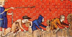 an agricultural laborer bound under the feudal system to work on their lord's estate.