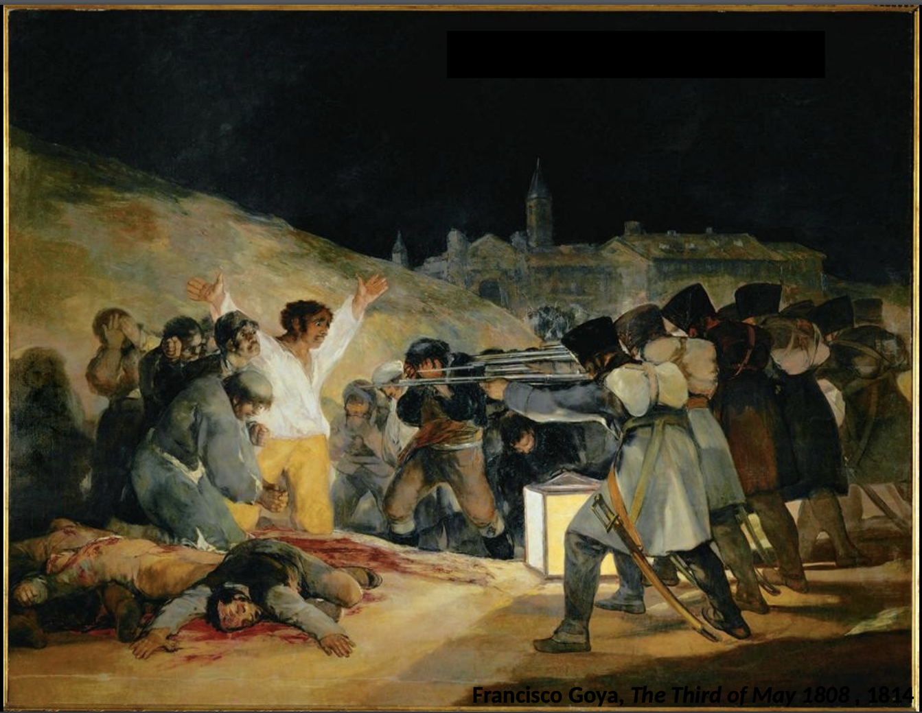 <p>Francisco Goya, <em>The Third of May, 1808</em>, 1814. Oil on canvas.</p>