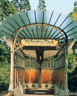 <p>Paris Metro Entrance in France by Hector Guimard.</p>