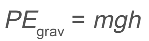 <p>PE → gravitational potential energy</p><p>m → mass</p><p>g → gravity</p><p>h → height</p>