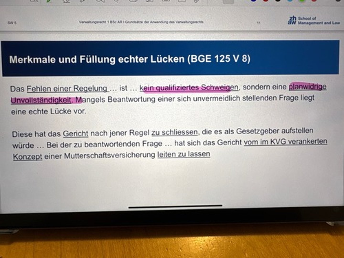 <p>Wenn der Gesetzgeber vergessen hat einen Bereich zu regeln, eine ungewollte Lücke</p>