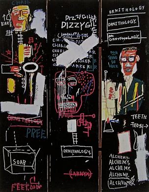 <p>When: 1983 (Postmodernism) Who: Jean-Michael Basquiat Extra Facts: refers to famous brass players and jazz musicians</p>