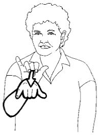 Point in front of you and slightly
downwards with the "Y" sign