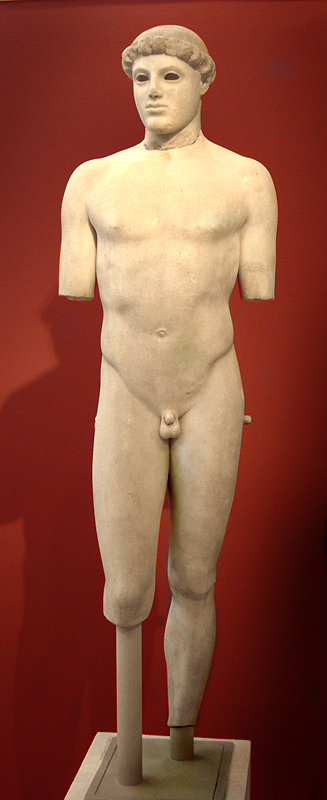 <p>what was different about this statue compared to statues before it? (480 BCE) </p>