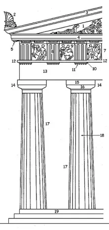 <p>sturdy, fluted columns, no base, capital, frieze alternates, triglyphs and metopes</p>