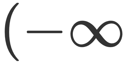 −∞ with a rounded bracket