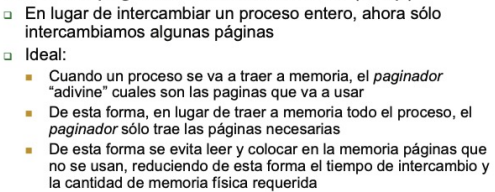 <p>Si se adivina correctamente y se trae a memoria solo las paginas necesarias, el proceso se ejecuta igual a que si hubieramos traido todas</p>