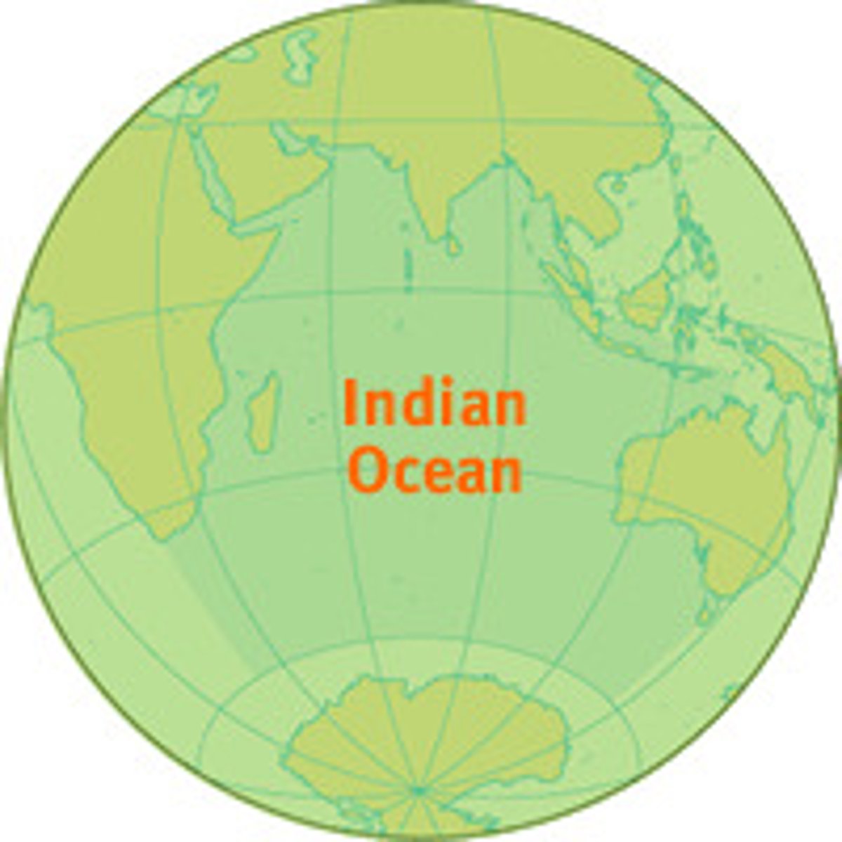 <p>the third largest of the world's oceans, lies between Africa to the west, Asia to the north, Australia to the east</p>