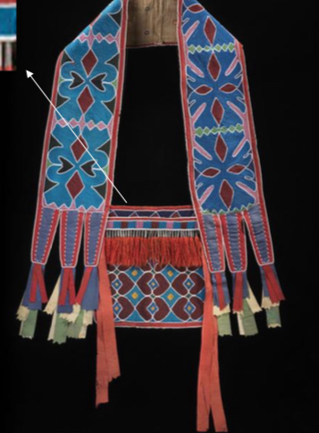 <p>Bandolier Bag, Lenape  c1850 Beadwork on Leather Delaware</p>
