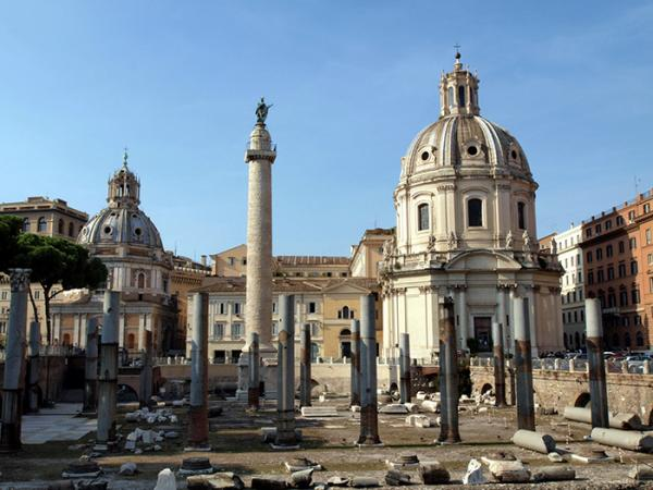 <p>Forum of Trajan</p><ul><li><p>Rome, Italy.</p></li><li><p>Apollodorus of Damascus.</p></li><li><p>Forum and markets: 106-112 C.E.; column completed 113 C.E.</p></li><li><p>Brick and concrete (architecture); marble (column)</p></li></ul><p>It is an amazing work of art for each detail of each scene to the very top of the Column is carefully carved. It is astounded by the artistic skill it displays.</p>