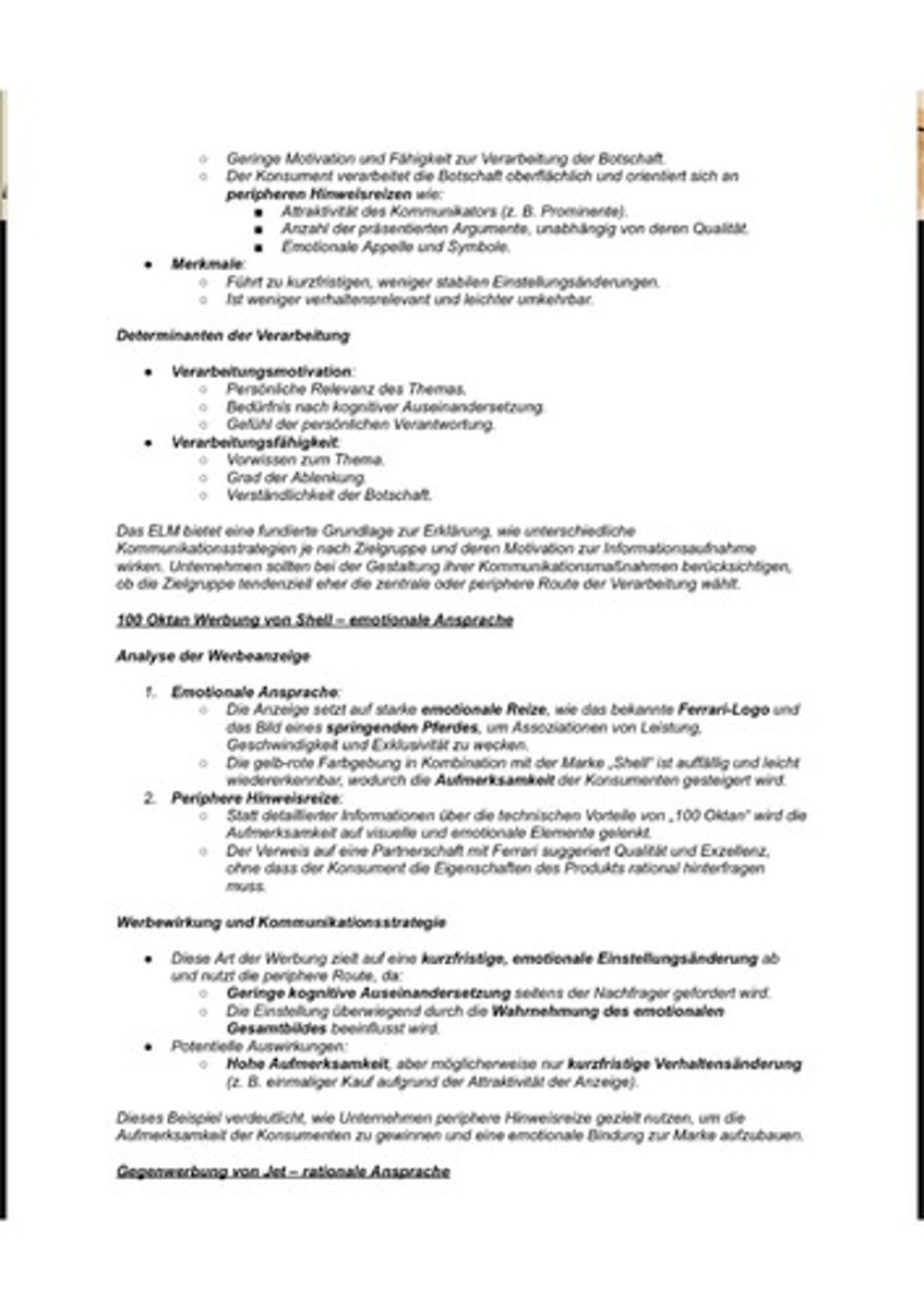 <p>Intensive Verarbeitung mit hoher Motivation und Fähigkeit.</p>
