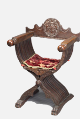 <ul><li><p>X-Shaped Chair</p></li><li><p><span style="color: rgb(0, 0, 0);"><strong>Curved wooden slats</strong> attached to<br>solid arms, and a carved wood seat<br>and back.</span></p></li></ul><p></p>