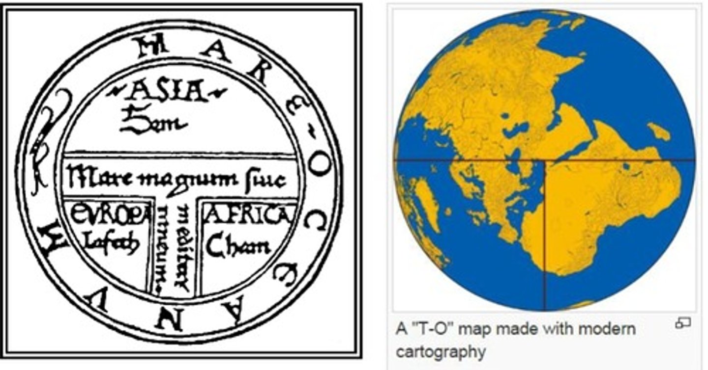<p>-8th Century.</p><p>-based on Mare Nostrum</p><p>-Jerusalem at the center.</p><p>-Pirates concept of the known world.</p>