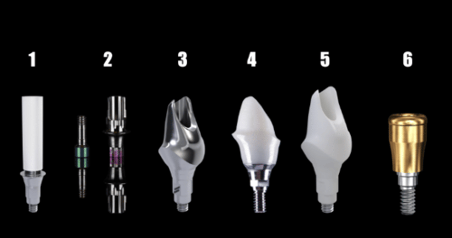 <p>Please arrange correct combination based bellow picture. options:</p><p>Hybrid abutment</p><p>Custom zirconia abutment</p><p>Locator abutment</p><p>Nagai Special abutment</p><p>UCLA abutment</p><p>Ti-base</p><p>Custom Titanium abutment</p>