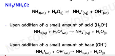 <p>weak base + salt containing the</p><p>conjugate acid</p><p></p>