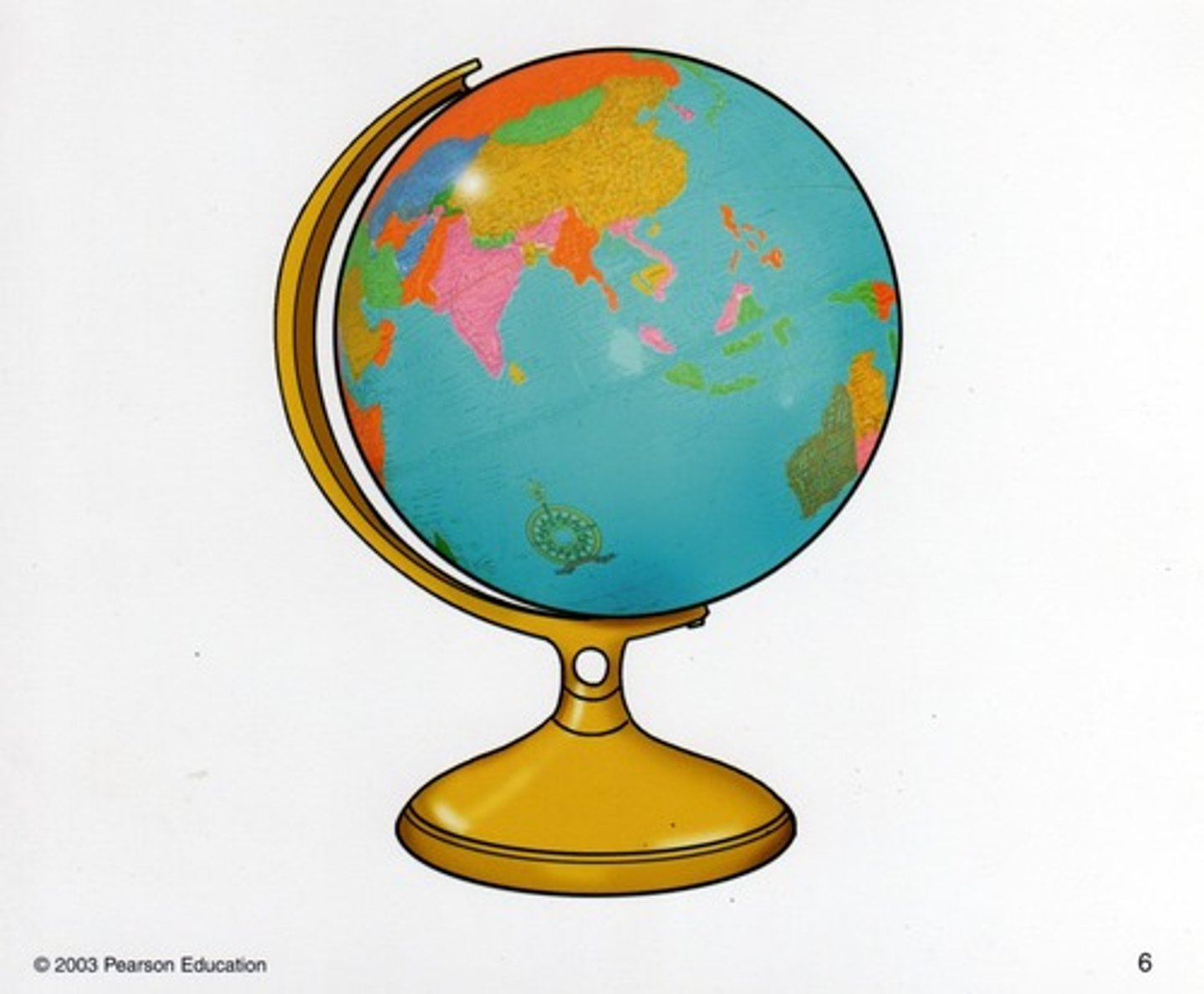 <p>a round model of the Earth</p>