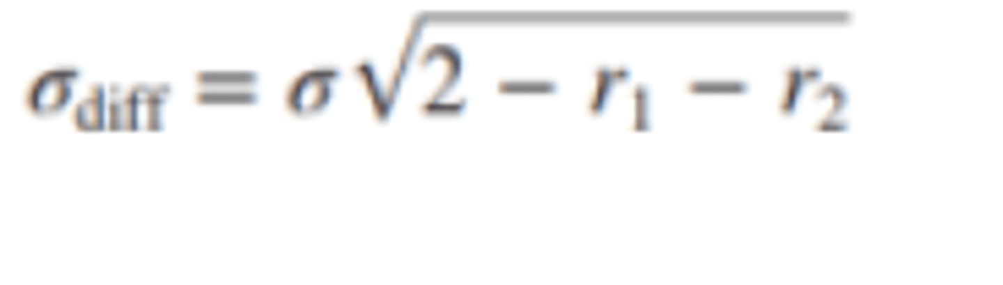 <p>▪ r1: The reliability coefficient of test 1.</p><p>▪ r2: The reliability coefficient of test 2.</p><p>▪ σ: The standard deviation.</p>