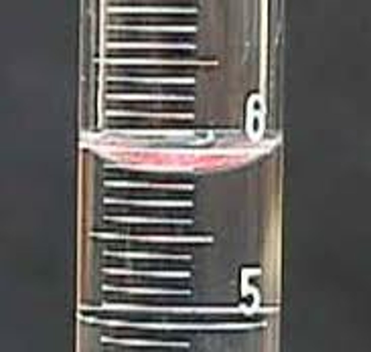 <p>The curve on the surface of water in a tube due to adhesion.</p>
