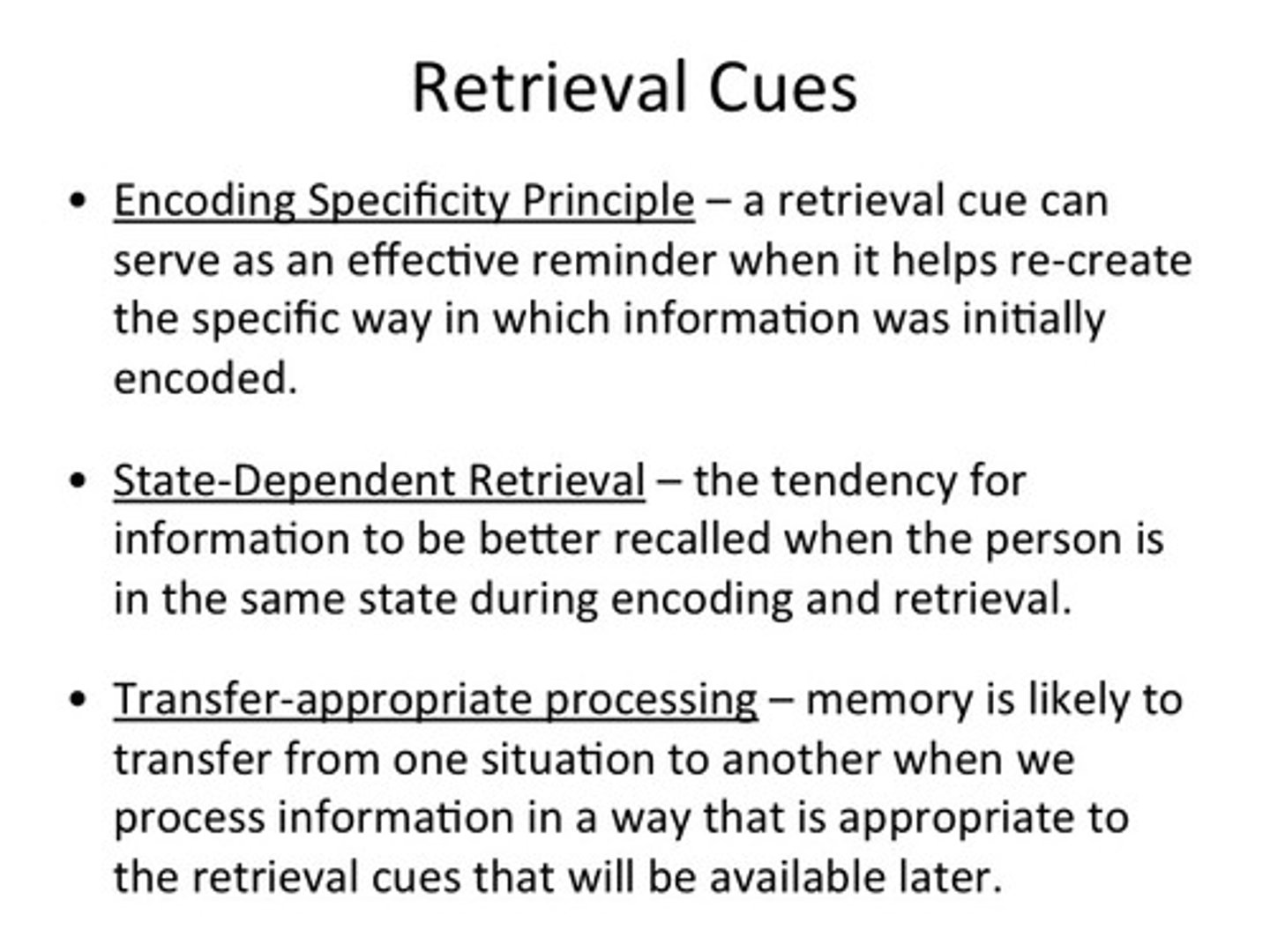 <p>a stimulus that helps us remembering something. Maybe a word, place, thing, etc.</p>