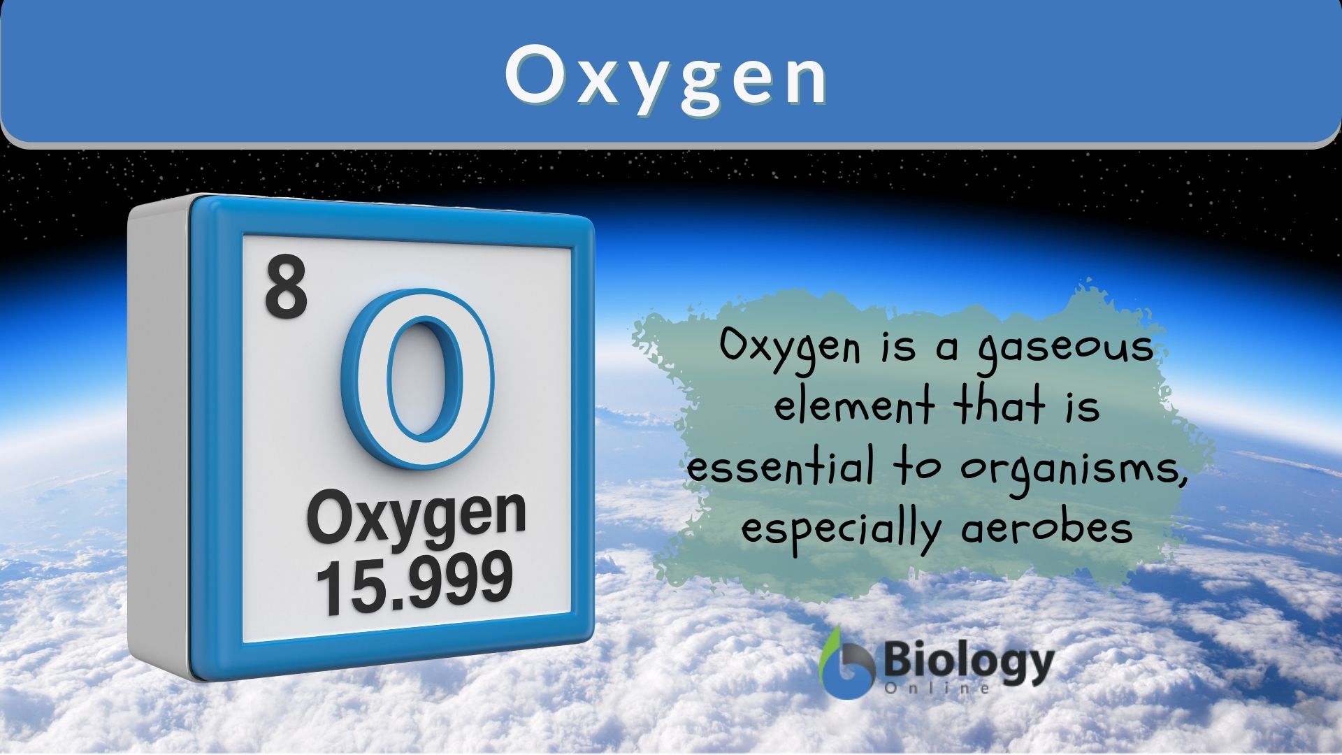 <p>Essential for life on earth and produced by photosynthesis in green plants.</p>