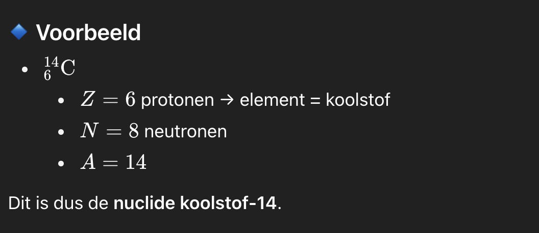 <p>een <strong>specifieke kernsoort</strong> (vastgelegd door Z en N).</p>
