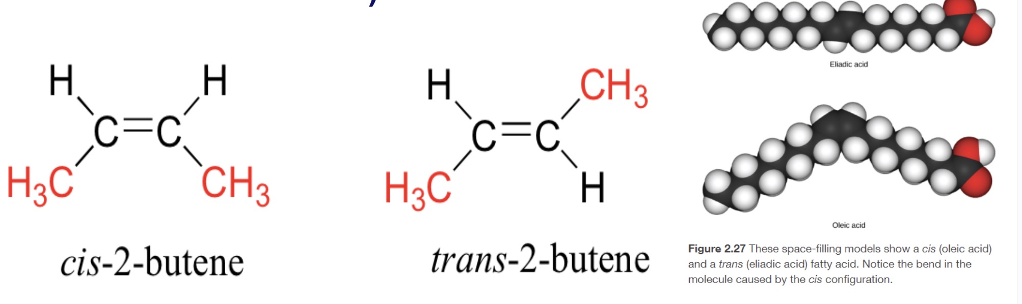 <p><span>Differing structurally only with the placement of groups around the <strong>double bond</strong> (esp. seen w/ C=C)</span></p>