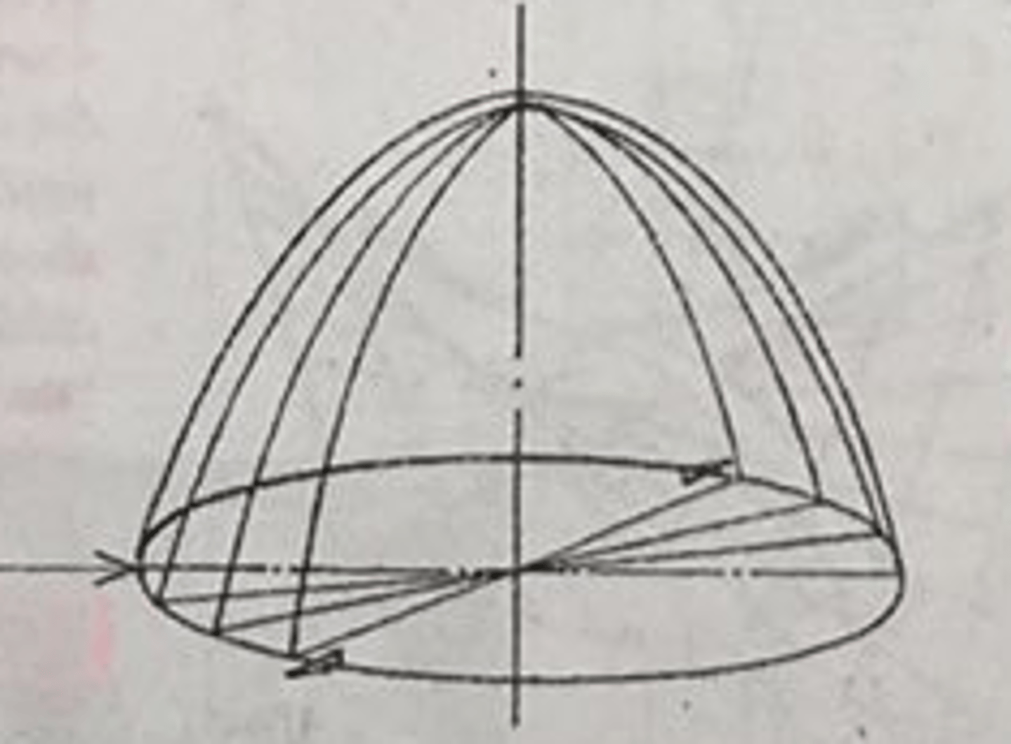 <p>a rotational surface generated by the revolution of a parabola about a vertical axis</p>