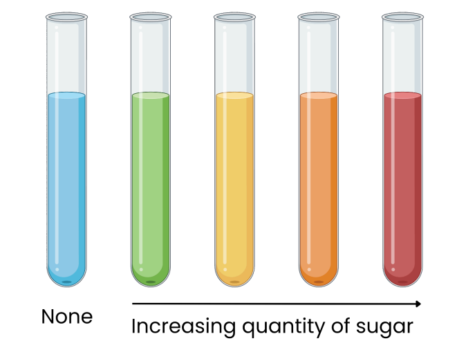 <p>1. Add Benedict’s solution (blue) to sample </p><p>2. Heat in a boiling water bath </p><p>3. Positive result = green / yellow / orange / red precipitate</p>