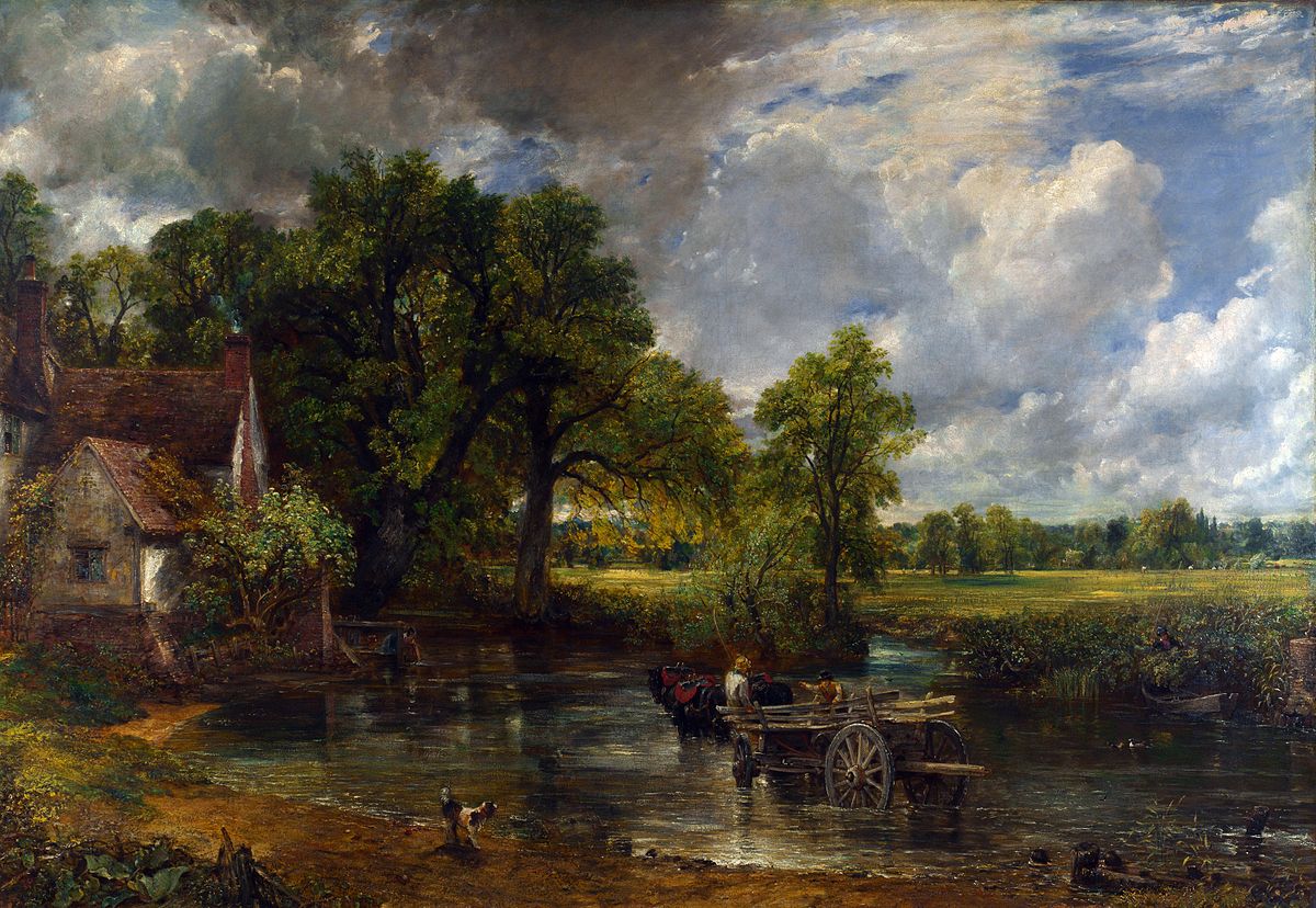 Painting that depicts a rural scene in the River Stour between Suffolk and Essex. 