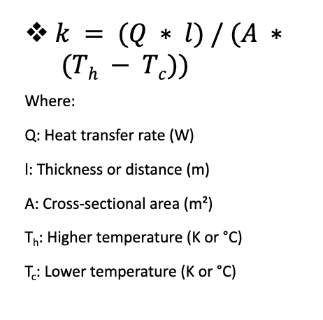 <p>Refers to the ability of a given material to conduct/transfer heat.</p>