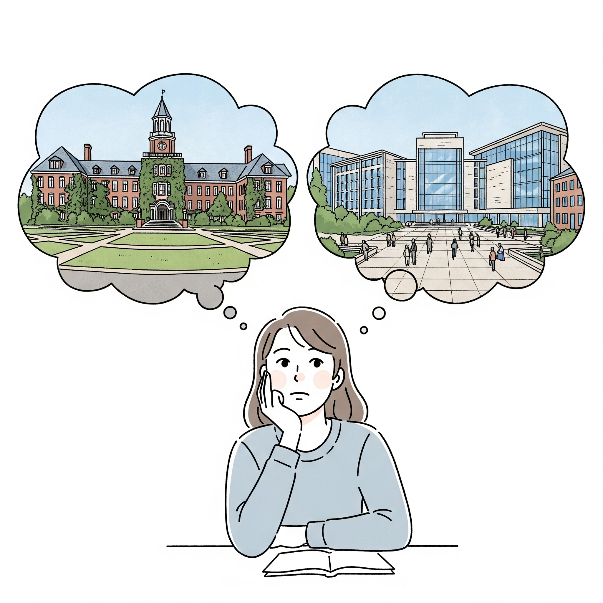 <p>You've received offers from two different universities, both good. You spend days reading their brochures, talking to your parents, and weighing all the pros and cons before choosing one. That's when you <code>????</code> your choice</p>